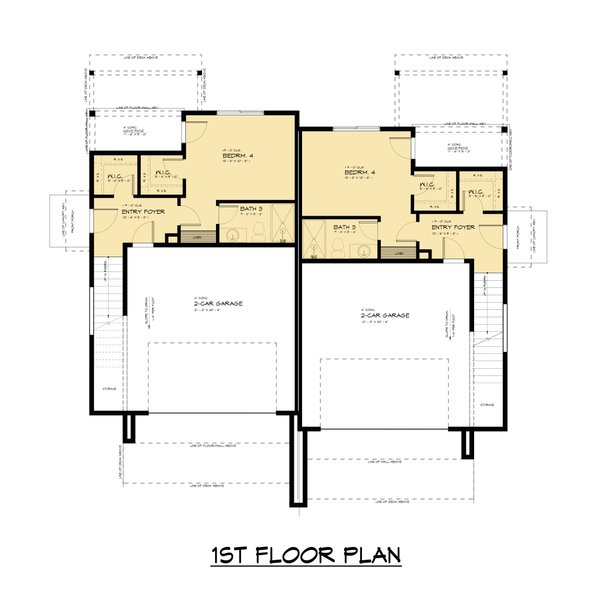 Contemporary Floor Plan - Lower Floor Plan #1066-238