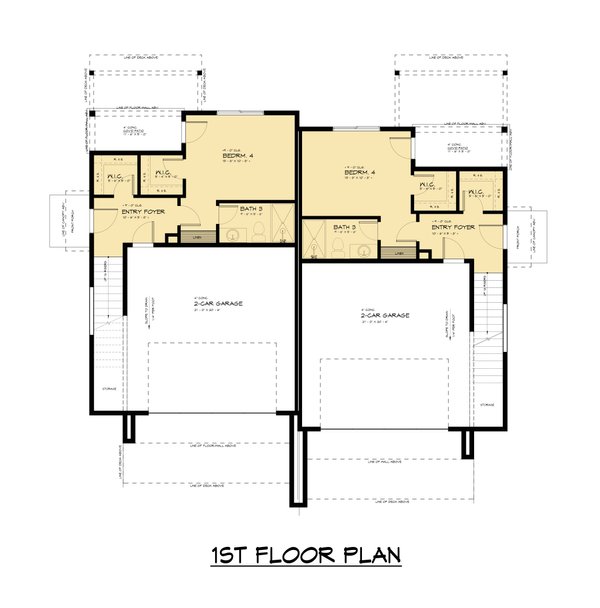 Architectural House Design - Contemporary Floor Plan - Lower Floor Plan #1066-238