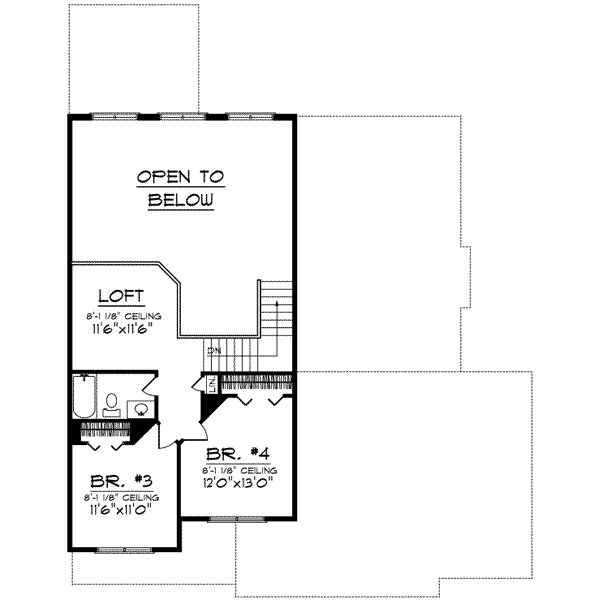 House Design - Traditional Floor Plan - Upper Floor Plan #70-686