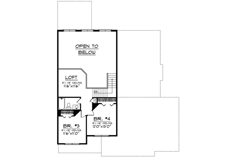 Home Plan - Floor Plan - Upper Floor for Traditional House Plan #70-686 - 4 bed, 3 bath