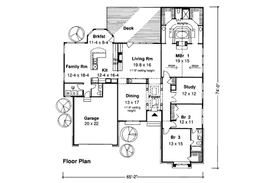 Floor Plan - Main Floor for European House Plan #312-595 - 3 bed, 2.5 bath
