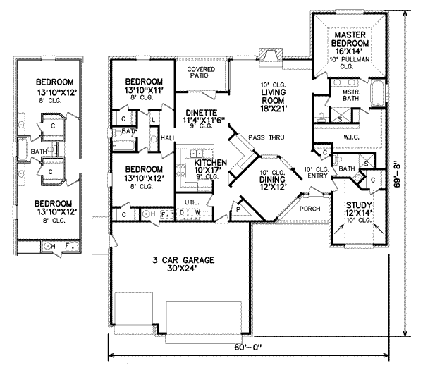 Traditional Floor Plan - Main Floor Plan #65-284