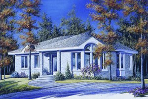 Cottage Exterior - Front Elevation Plan #23-858