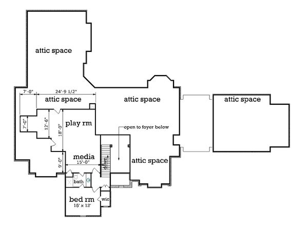Architectural House Design - European Floor Plan - Upper Floor Plan #45-379