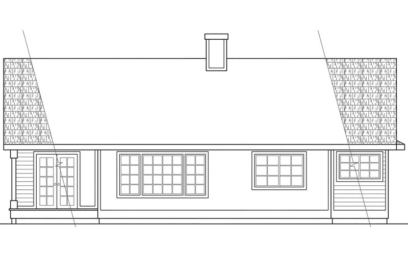 Home Plan - Exterior - Rear Elevation for Ranch House Plan #124-102 - 3 bed, 2 bath