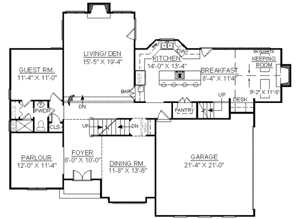 House Blueprint - European Floor Plan - Main Floor Plan #119-110