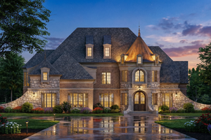 Exterior - Front Elevation 4 for European House Plan #119-359 - 4 bed, 4.5 bath