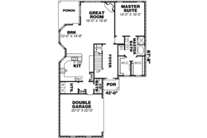 Floor Plan - Main Floor for European House Plan #34-206 - 3 bed, 2.5 bath