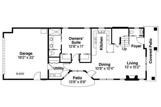Floor Plan - Main Floor for Contemporary House Plan #124-1129 - 3 bed, 2.5 bath