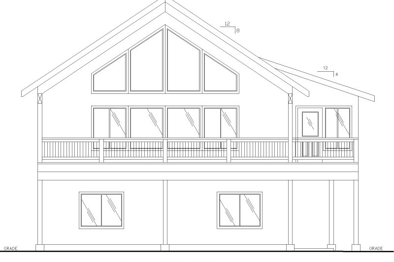 Home Plan - Exterior - Rear Elevation for Southern House Plan #117-917 - 3 bed, 2.5 bath