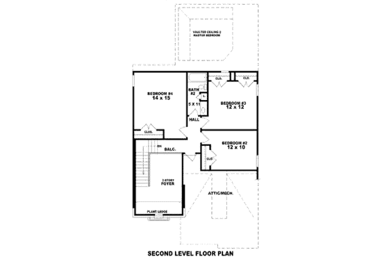Floor Plan - Upper Floor for Traditional House Plan #81-13631 - 4 bed, 2.5 bath