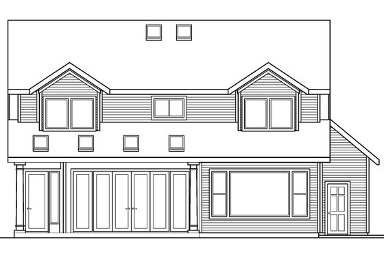 Exterior - Rear Elevation for Traditional House Plan #124-346 - 3 bed, 2.5 bath