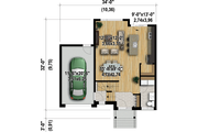 Contemporary Style House Plan - 3 Beds 1 Baths 1607 Sq/Ft Plan #25-4347 