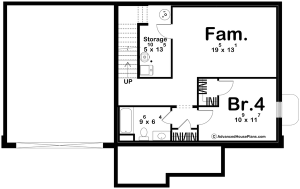 Architectural House Design - Cottage Floor Plan - Lower Floor Plan #455-649