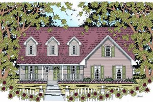 Country Exterior - Front Elevation Plan #42-347