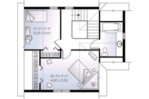 Floor Plan - Upper Floor for Country House Plan #23-226 - 2 bed, 1.5 bath