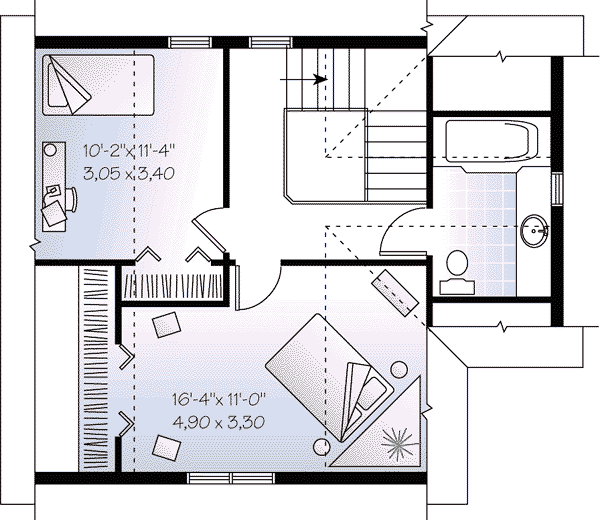 House Plan Design - Country Floor Plan - Upper Floor Plan #23-226