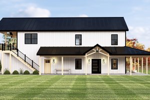 Exterior - Front Elevation 3 for Barndominium House Plan #1064-434 - 4 bed, 2 bath