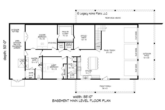 Floor Plan - Main Floor for Barndominium House Plan #932-578 - 7 bed, 5 bath