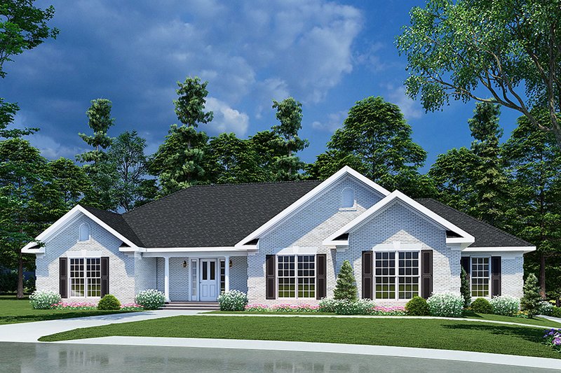 House Blueprint - Ranch Exterior - Front Elevation Plan #17-174