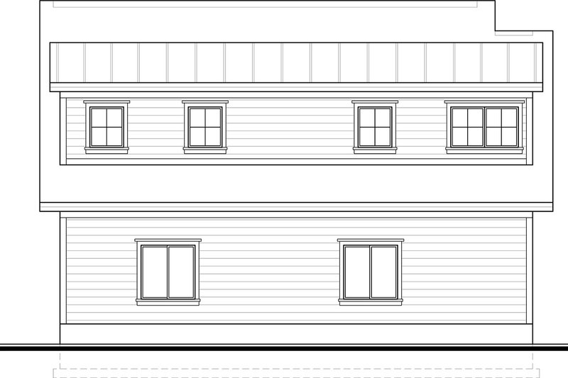 Architectural House Design - Exterior - Rear Elevation for Craftsman House Plan #1073-10 - 2 bed, 1 bath