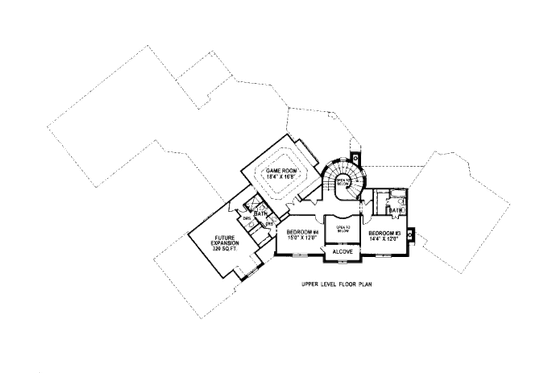 Floor Plan - Upper Floor for European House Plan #141-340 - 4 bed, 4.5 bath