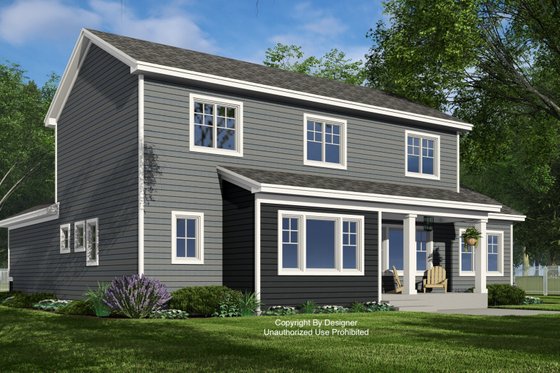 Exterior - Rear Elevation 1 for Craftsman House Plan #51-1373 - 4 bed, 3.5 bath
