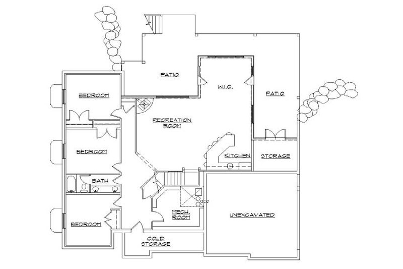 Dream House Plan - Floor Plan - Lower Floor for European House Plan #5-266 - 5 bed, 4 bath