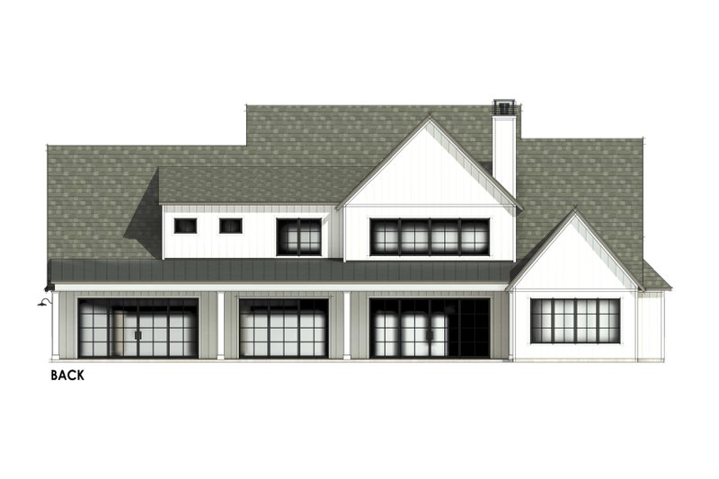 House Design - Exterior - Rear Elevation 1 for Farmhouse House Plan #1096-8 - 4 bed, 4.5 bath