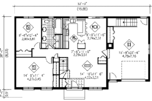 Floor Plan - Main Floor for Ranch House Plan #25-4105 - 2 bed, 1 bath
