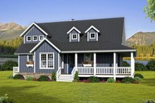 Architectural House Design - Country Exterior - Front Elevation Plan #932-33