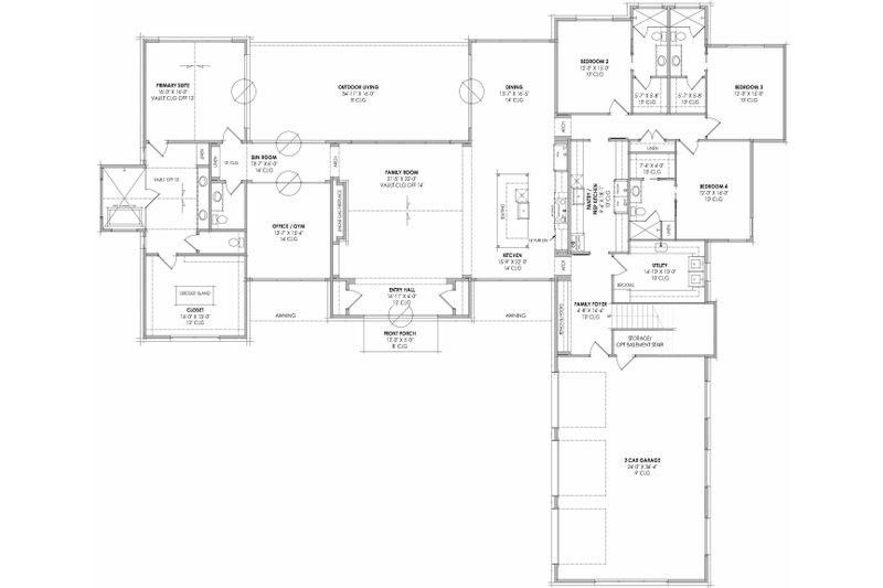 Dream House Plan - Floor Plan - Main Floor for Modern House Plan #1096-185 - 4 bed, 4.5 bath