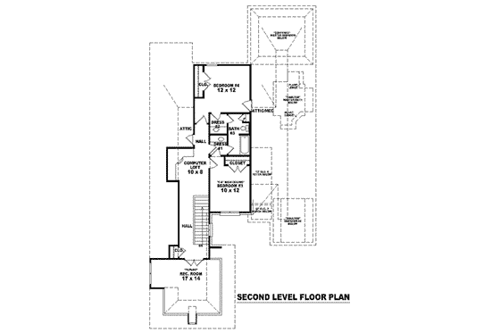 Floor Plan - Upper Floor for Colonial House Plan #81-1528 - 4 bed, 3.5 bath