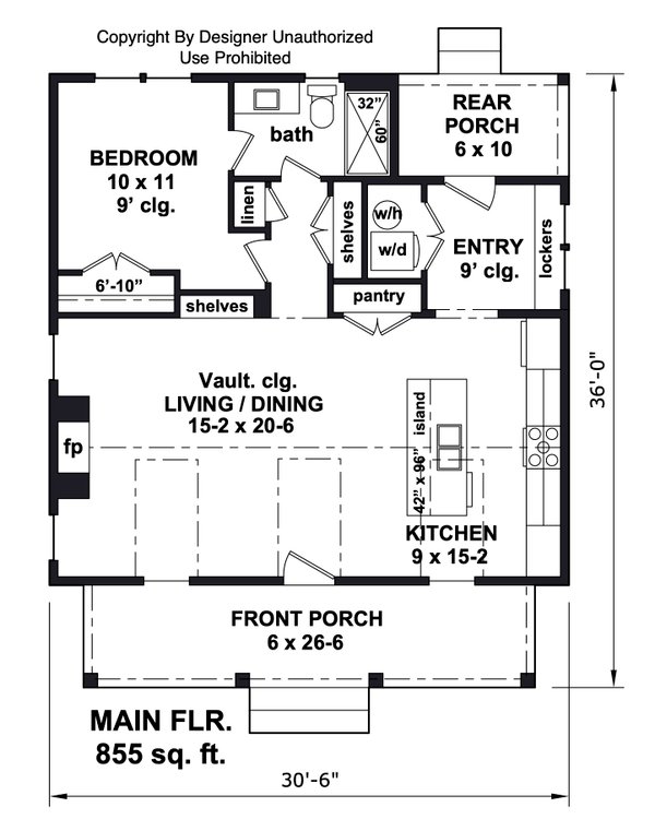 House Blueprint - Craftsman Floor Plan - Main Floor Plan #51-1433