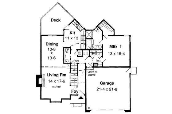 Floor Plan - Main Floor for Modern House Plan #312-533 - 3 bed, 2.5 bath