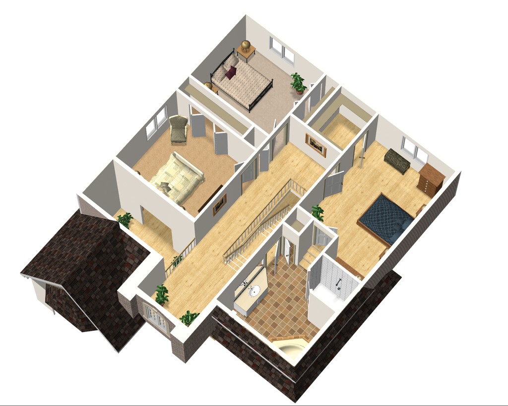 European Style House Plan - 3 Beds 1 Baths 2025 Sq/Ft Plan #25-4668