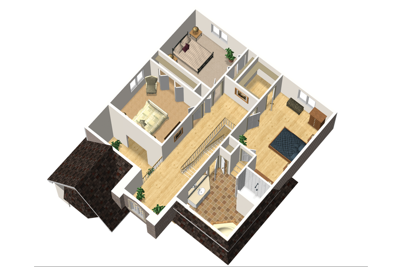 Dream House Plan - Floor Plan - Upper Floor 1 for European House Plan #25-4668 - 3 bed, 1 bath