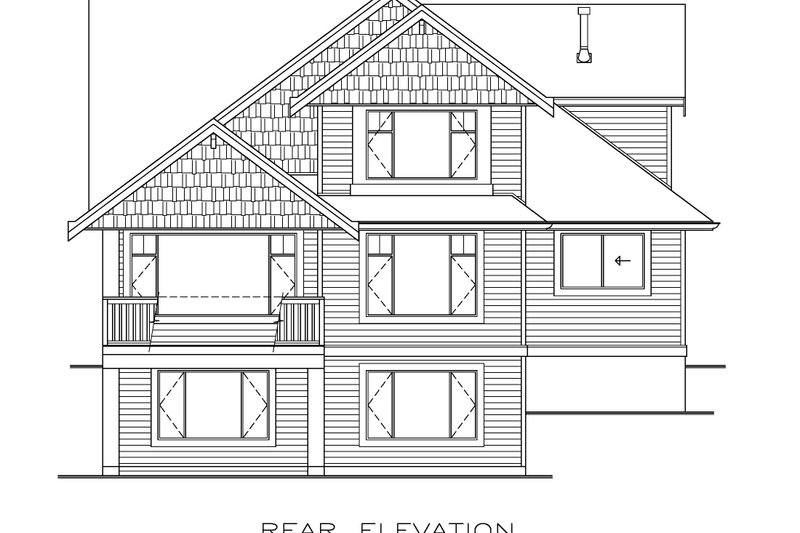 Home Plan - Exterior - Rear Elevation for Craftsman House Plan #1100-133 - 3 bed, 2.5 bath