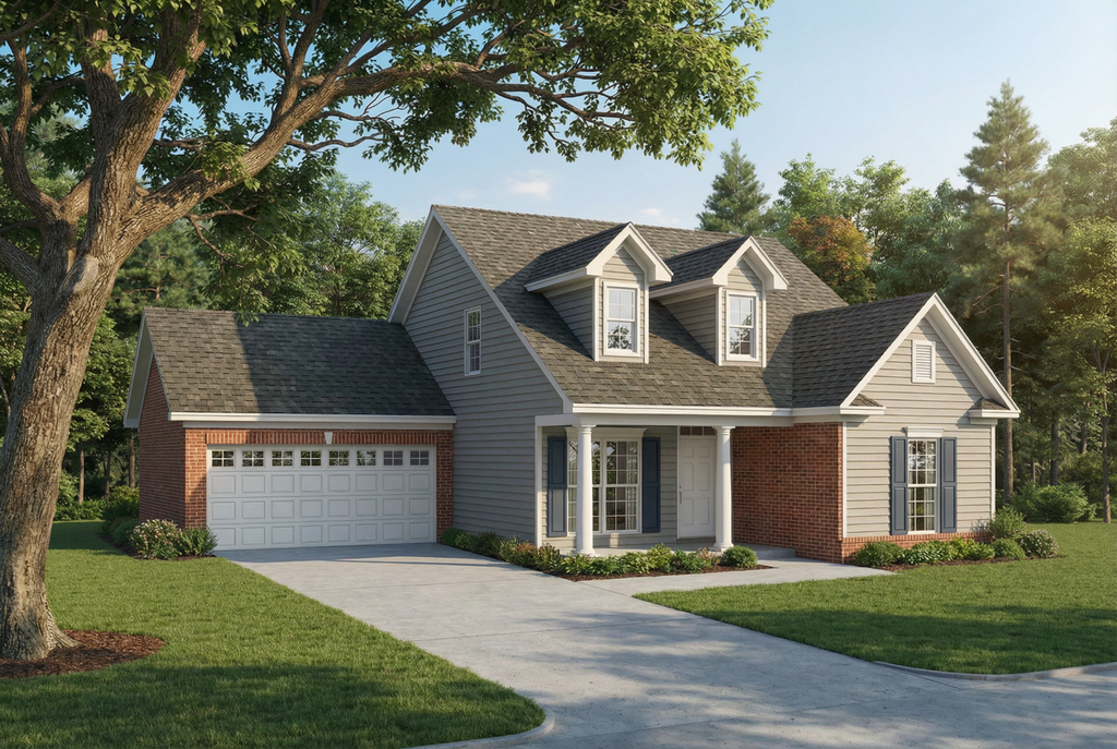 Exterior - Front Elevation 2 for Traditional House Plan #17-196 - 3 bed, 2 bath
