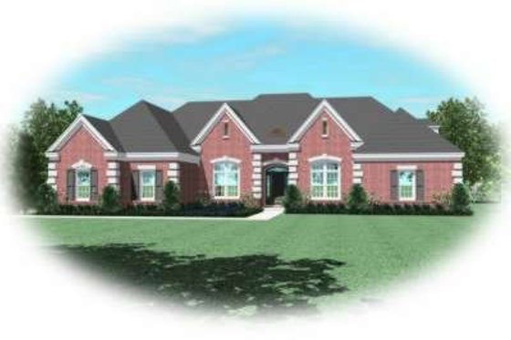 Exterior - Front Elevation for European House Plan #81-1343 - 4 bed, 4 bath