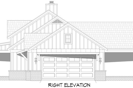 Exterior - Other Elevation 4 for Farmhouse House Plan #932-1216 - 3 bed, 2.5 bath
