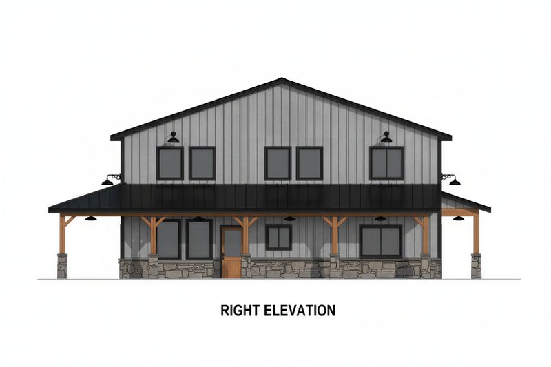 Home Plan - Exterior - Front Elevation 8 for Barndominium House Plan #1084-8 - 3 bed, 2.5 bath