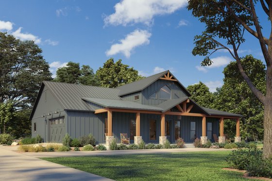 Exterior - Front Elevation 6 for Farmhouse House Plan #1074-119 - 4 bed, 3 bath