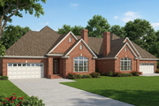 European Style House Plan - 3 Beds 2 Baths 3308 Sq/Ft Plan #17-1058 Exterior 