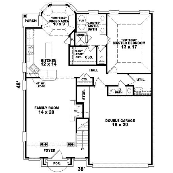 European Style House Plan - 3 Beds 2.5 Baths 1768 Sq/Ft Plan #81-704 ...