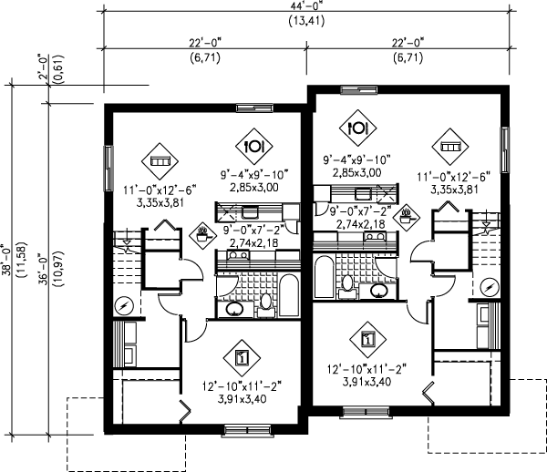 Victorian Floor Plan - Lower Floor Plan #25-350