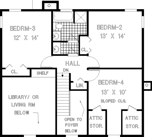 Dream House Plan - Southern Floor Plan - Upper Floor Plan #3-189