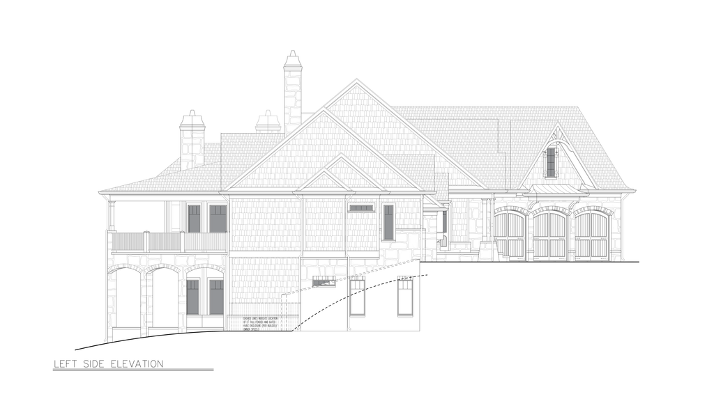 Exterior - Rear Elevation for Country House Plan #54-714 - 5 bed, 5 bath