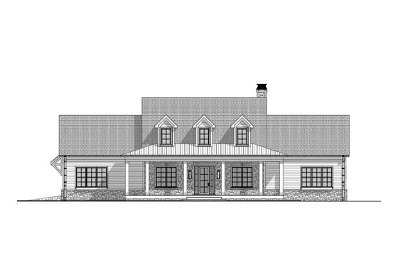 Exterior - Front Elevation 4 for Country House Plan #1094-20 - 3 bed, 4 bath