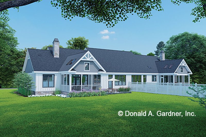 House Design - Exterior - Rear Elevation for Craftsman House Plan #929-1202 - 6 bed, 4 bath